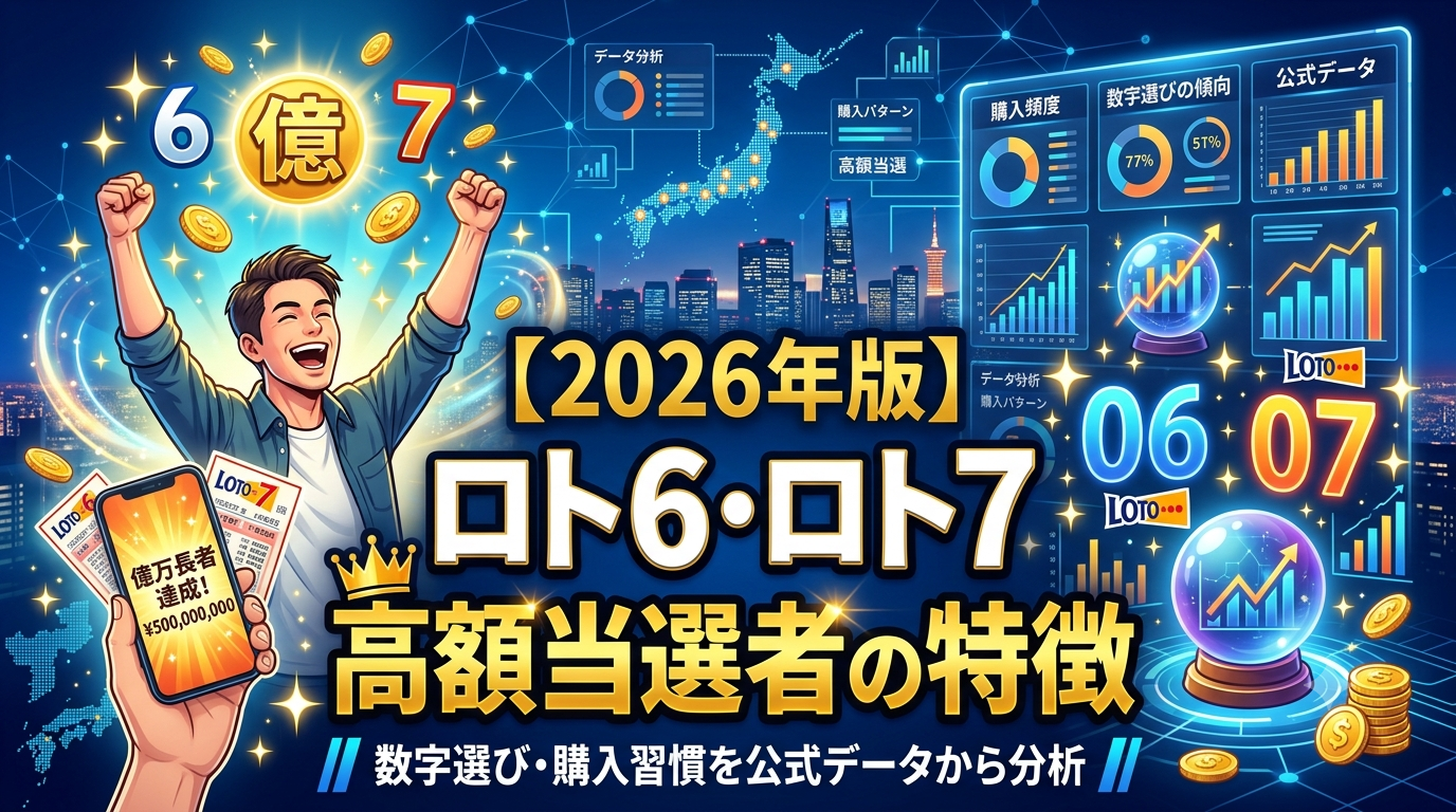 【2026年版】ロト6・ロト7高額当選者の特徴｜数字選び・購入習慣を公式データから分析