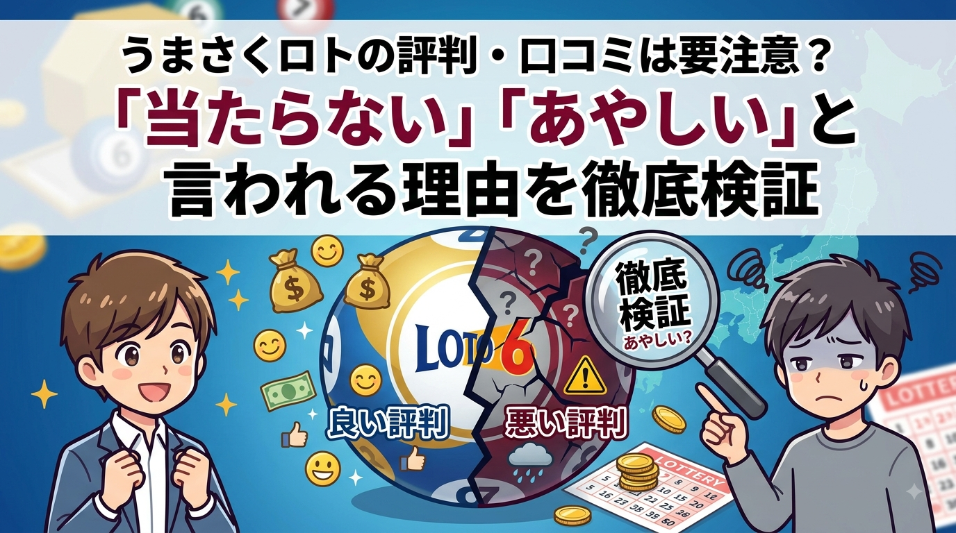うまさくロトの評判・口コミは要注意？「当たらない」「あやしい」と言われる理由を徹底検証