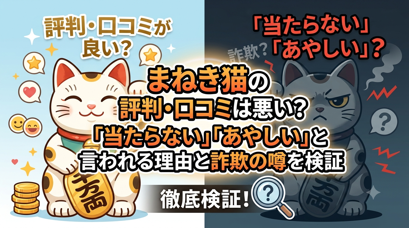 まねき猫の評判・口コミは悪い？「当たらない」「あやしい」と言われる理由と詐欺の噂を検証