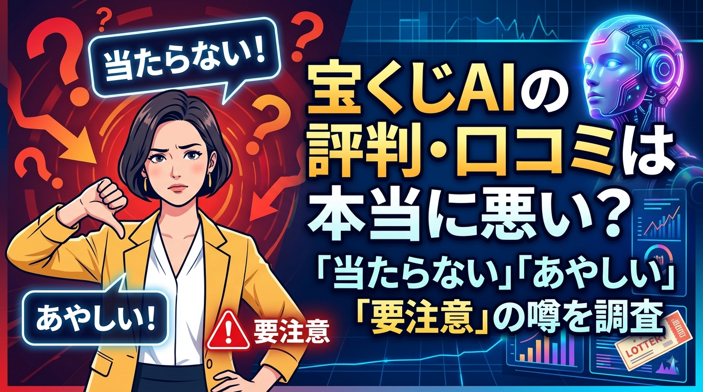 宝くじAIの評判・口コミは本当に悪い?「当たらない」「あやしい」「要注意」の噂を調査