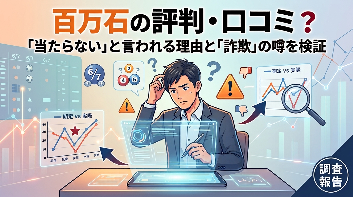 百万石の評判・口コミは要注意?「当たらない」と言われる理由と「詐欺」の噂を検証